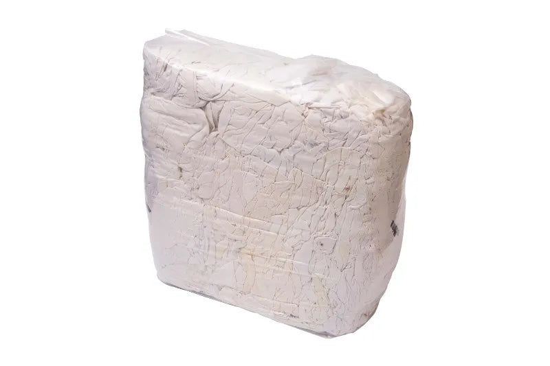 White Cotton T-Shirt Rags - Bag 10kg