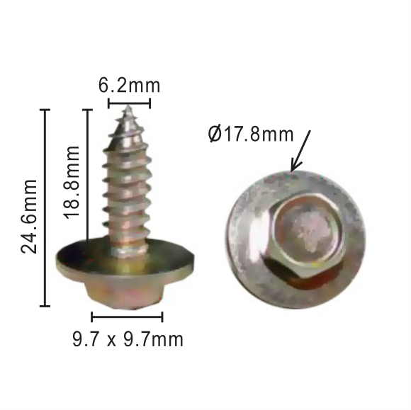 H2124 Clip Packet 25 - Hex Head Screw