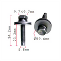 H2086 Clip Packet 25 - Hex Bolt 10mm head x 23mm long