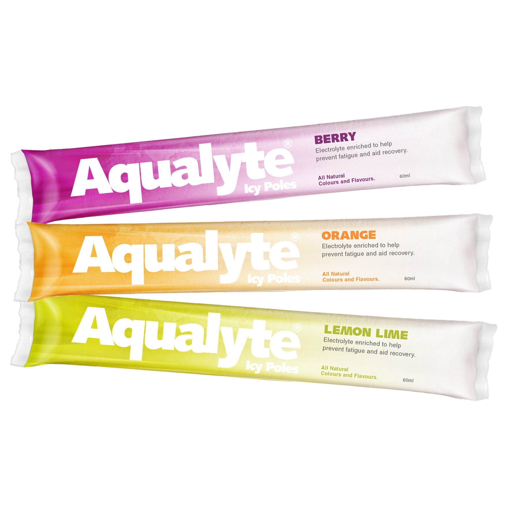 Aqualyte Electrolyte Icy Pole Mixed Flavours 50 x 60ml