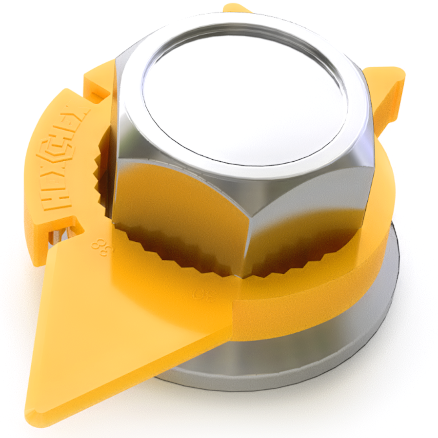 HexChex Wheel Nut: 23-30mm Yellow (Single Unit)