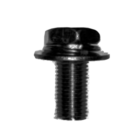 M8x25 12mm Long Bolt Sml Wash Black - Each