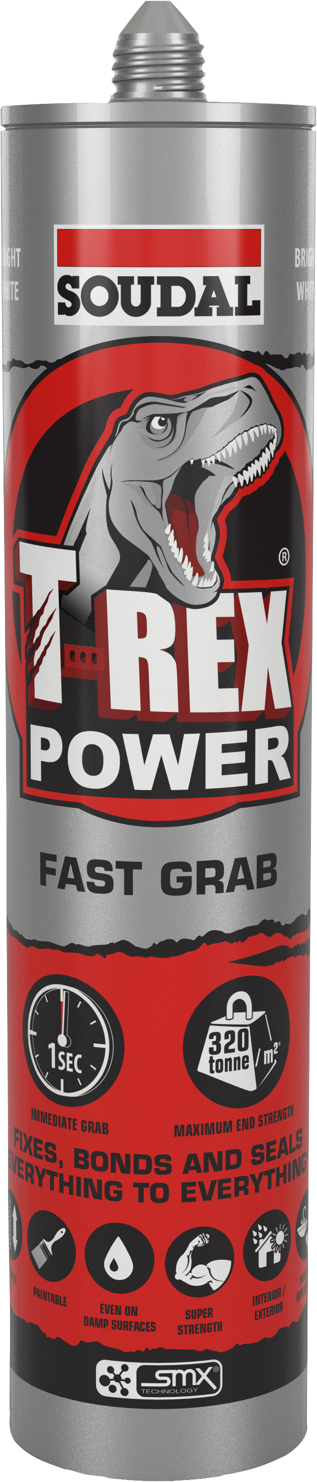 T-Rex Fast Grab Quick Silver 290ml - Box x12 Tubes
