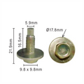 H2107 Clip - Each - Hex Bolt 10mm head x 16.5mm long
