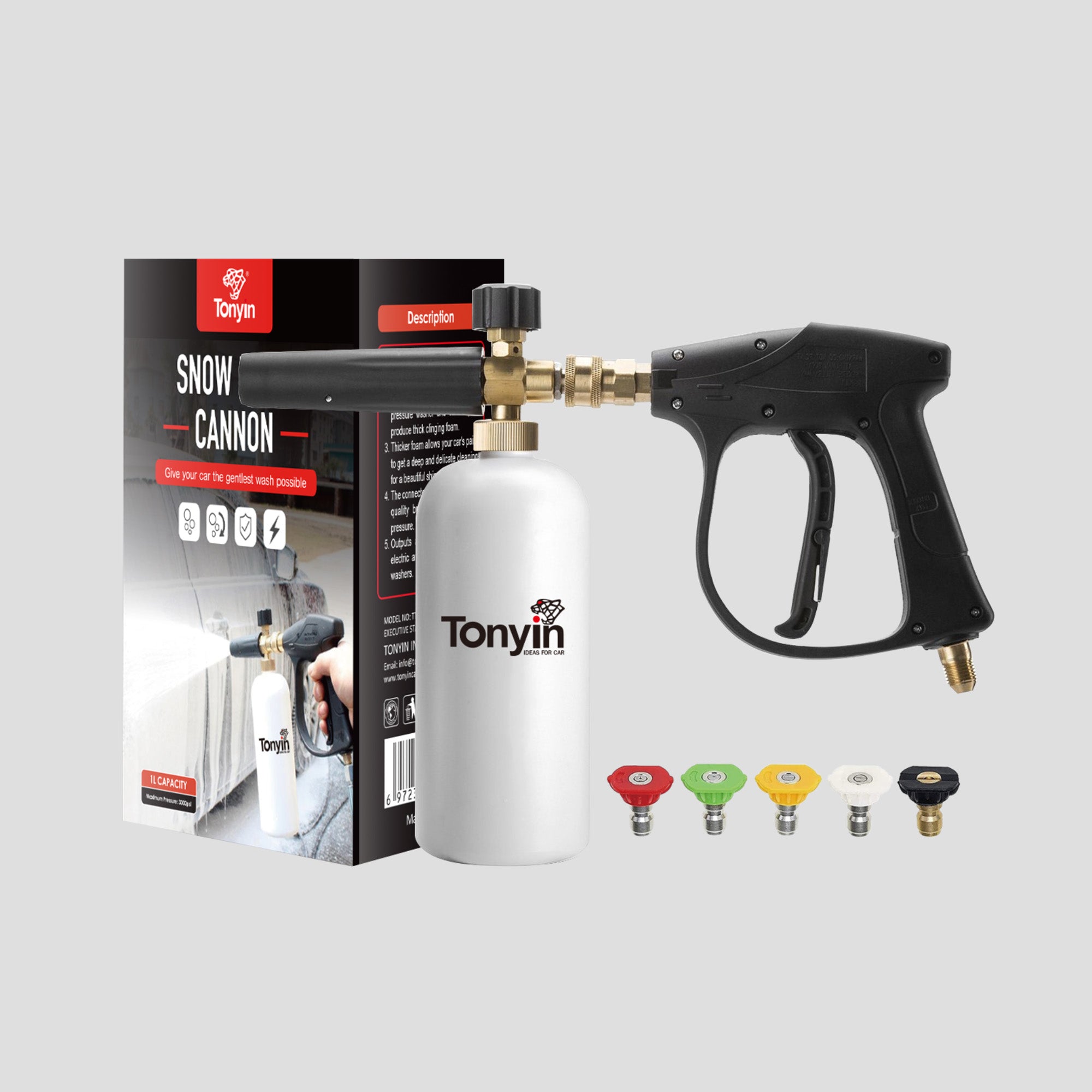 Tonyin Snow Foam Cannon (With Spray Gun And pressure Washer Nozzles) - TT03