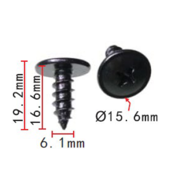 H2020 Clip - Each -  Phillips Black Screw