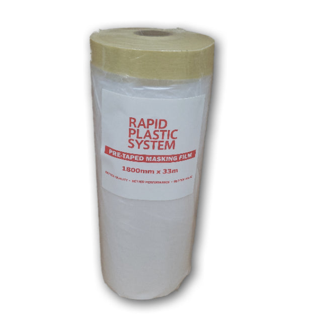 Rapid Pre Taped Masking Film Refill 1.8m X 33m X 8mic (25 Carton)