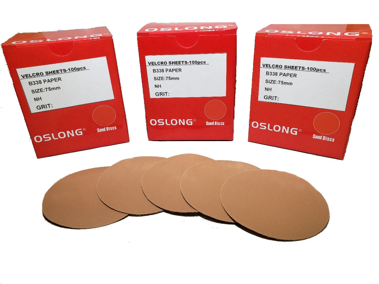 Box Of 320# Oslong 0h Paper Disc-velcro 75mm B338