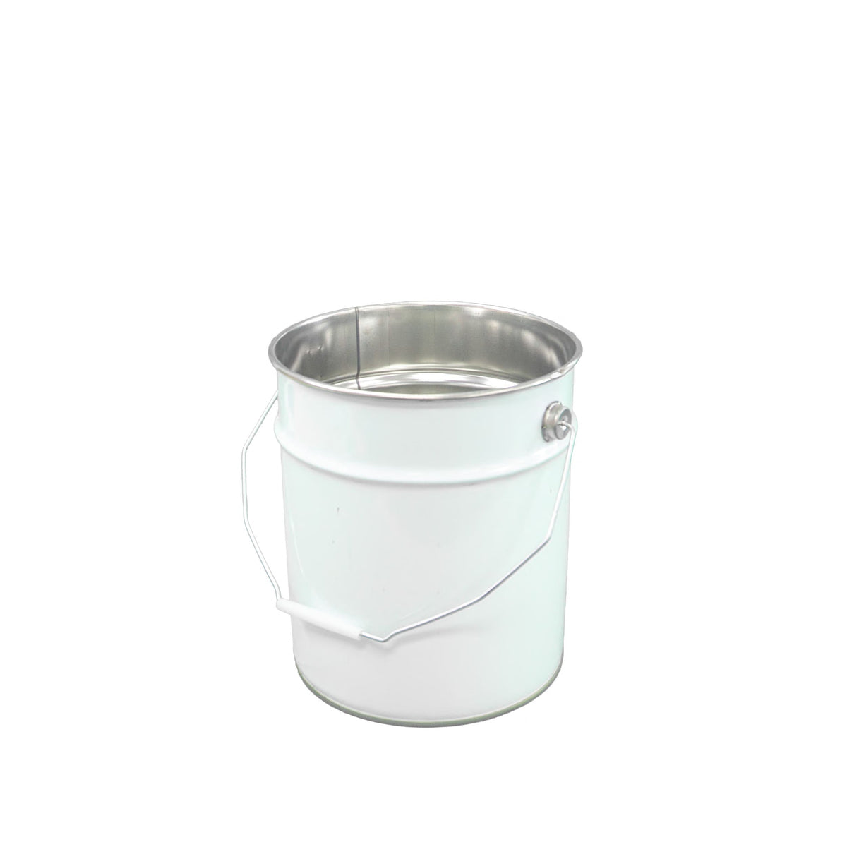 10lt Metal Pail White Outside/Plain Inside B/Head - with Lid/ Locking Ring & Clip