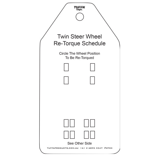 Tuffa - Twin Steer Wheel Re Torque Tags