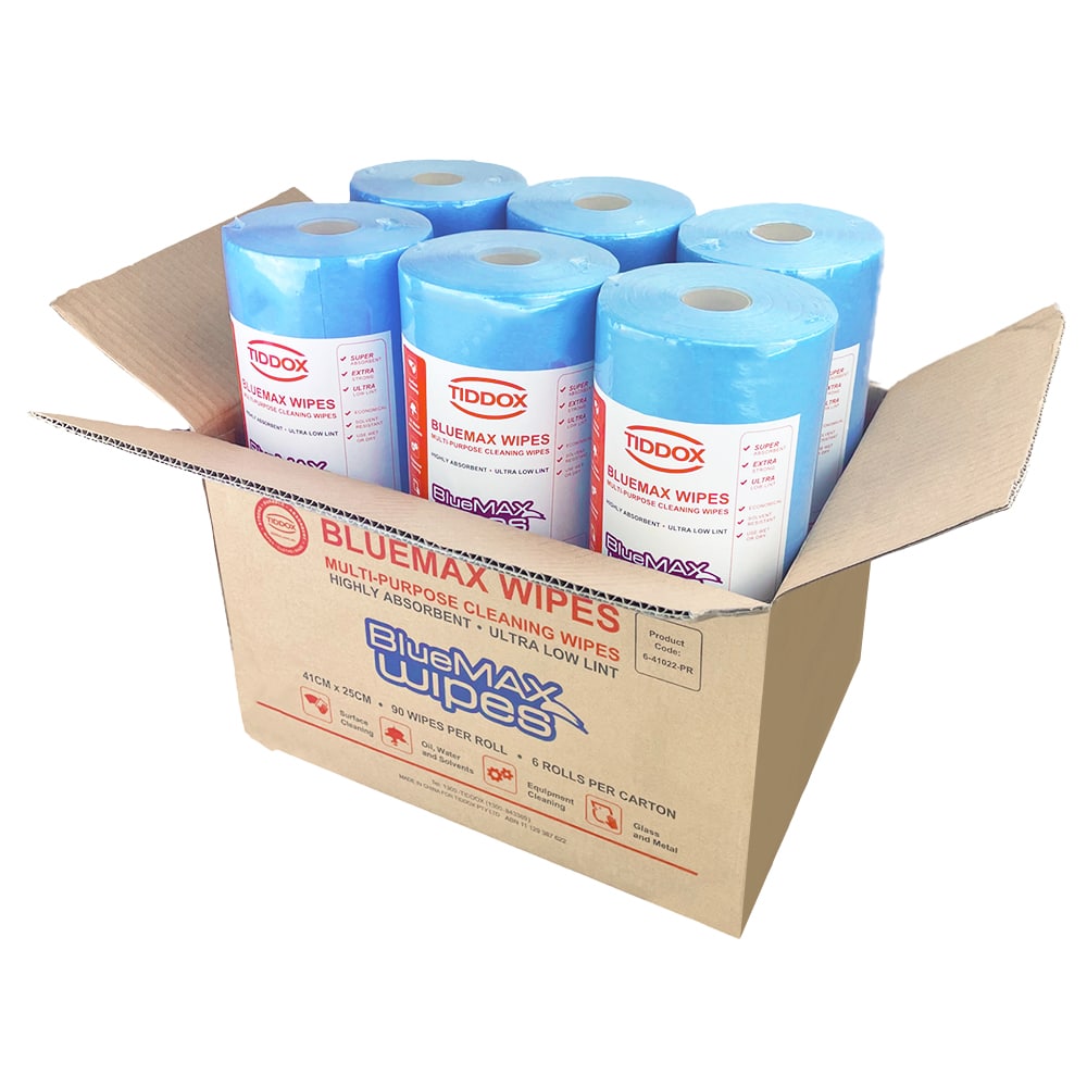 TIDDOX - BlueMax Wipes - Carton of 6 Rolls