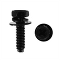 M6x18 10mm Long Bolt Sml Wash Black - Each