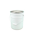 20lt Metal Pail White Outside/ Plain Inside - with Lid/ Locking Ring & Clip