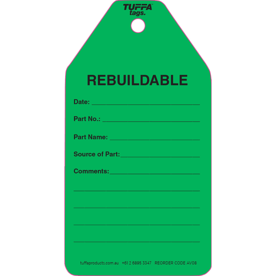 AV08 Rebuildable Tuffa Tag (Pack 100)