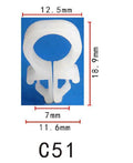 C51 Clip - Each - Mazda OEM: 9927-70-901